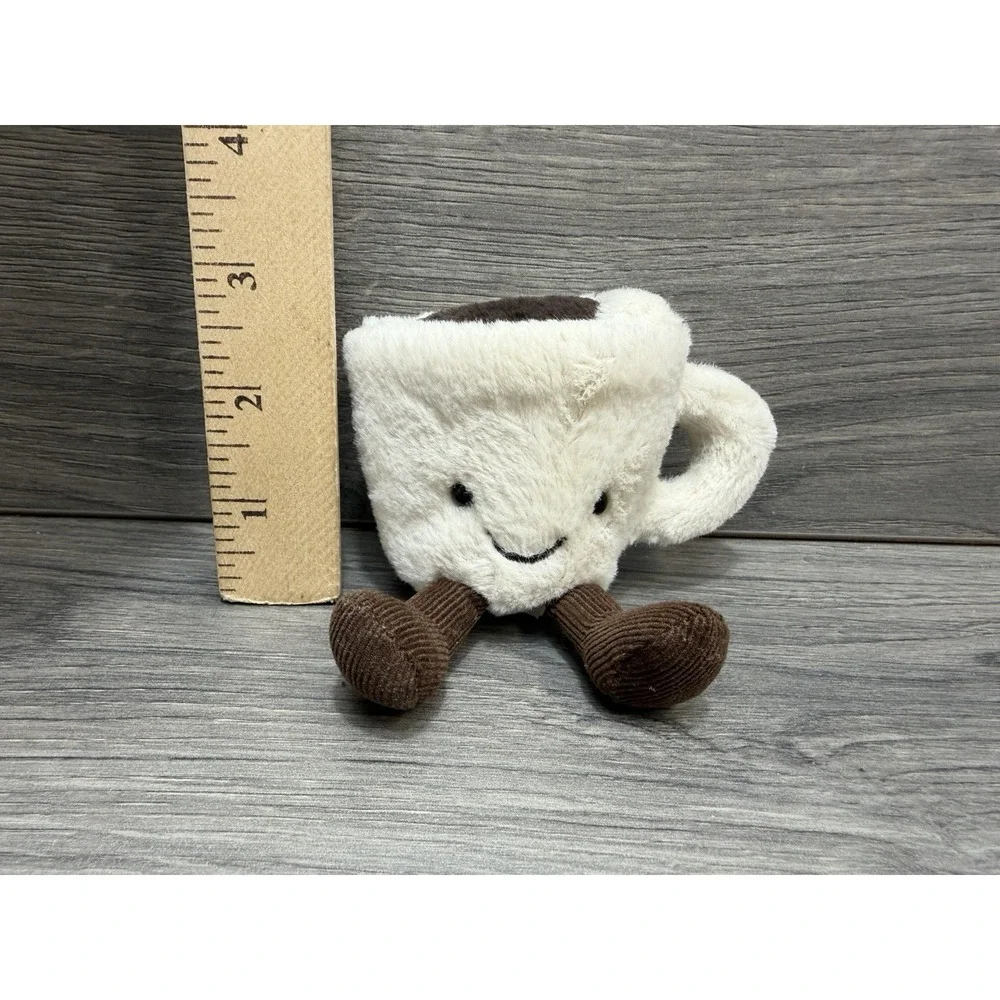 Jellycat Plush Stuffed Espresso Coffee Cup Plush White Brown Small Adorable Soft